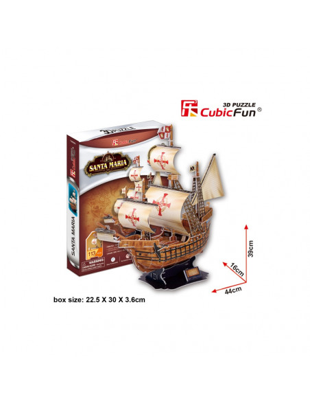 PUZZLE 3D NAVA SANTA MARIA 113 PIESE,CUT4008h