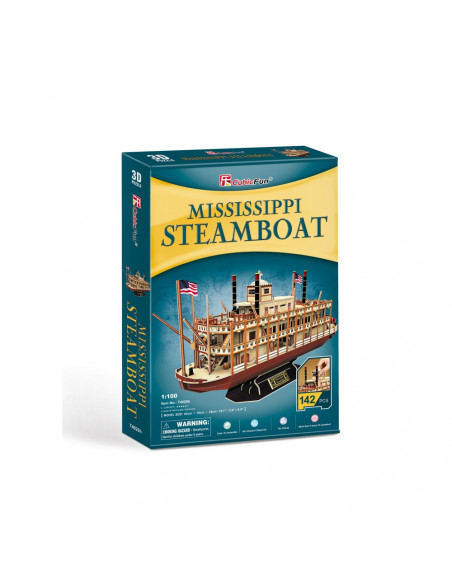 PUZZLE 3D NAVA MISSISSIPPI STEAMBOAT USA 142 PIESE,CUT4026h