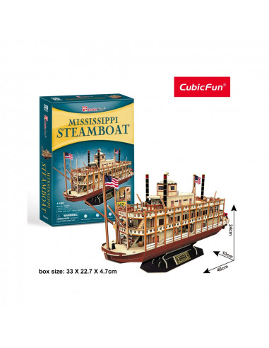 PUZZLE 3D NAVA MISSISSIPPI STEAMBOAT USA 142 PIESE,CUT4026h