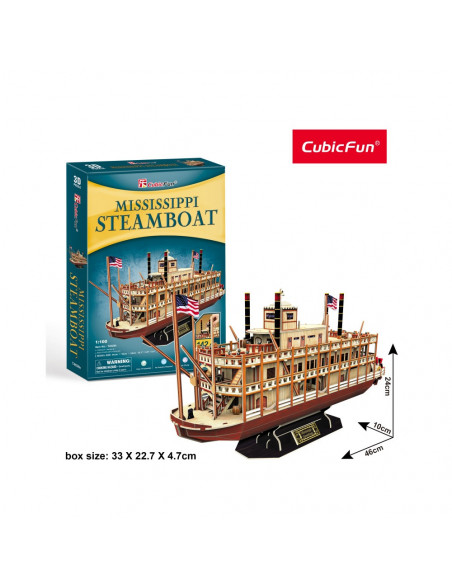 PUZZLE 3D NAVA MISSISSIPPI STEAMBOAT USA 142 PIESE,CUT4026h