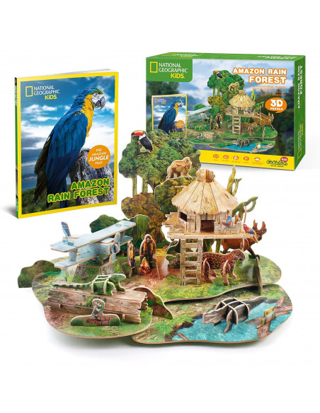 PUZZLE 3D+BROSURA-PADURE AMAZONIANA 67 PIESE,CUDS0979h