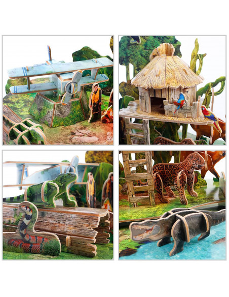 PUZZLE 3D+BROSURA-PADURE AMAZONIANA 67 PIESE,CUDS0979h