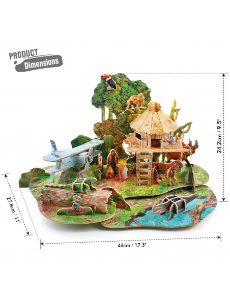 PUZZLE 3D+BROSURA-PADURE AMAZONIANA 67 PIESE,CUDS0979h