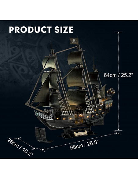 PUZZLE 3D LED NAVA QUEEN ANNE 293 PIESE,CUL522h