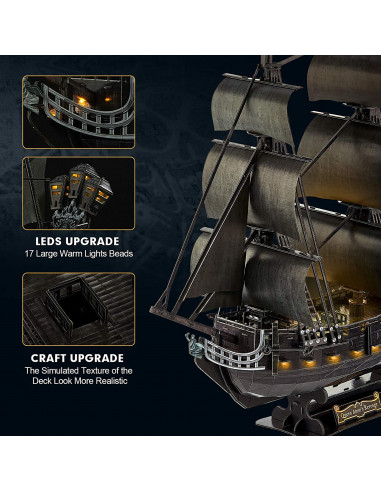 PUZZLE 3D LED NAVA QUEEN ANNE 293 PIESE,CUL522h