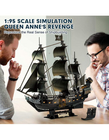 PUZZLE 3D LED NAVA QUEEN ANNE 293 PIESE,CUL522h