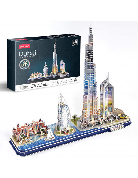 PUZZLE 3D LED DUBAI 182 PIESE,CUL523h