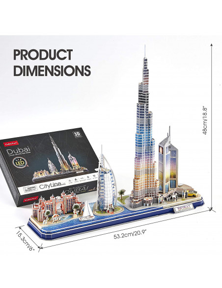 PUZZLE 3D LED DUBAI 182 PIESE,CUL523h