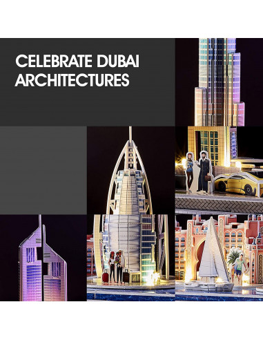 PUZZLE 3D LED DUBAI 182 PIESE,CUL523h
