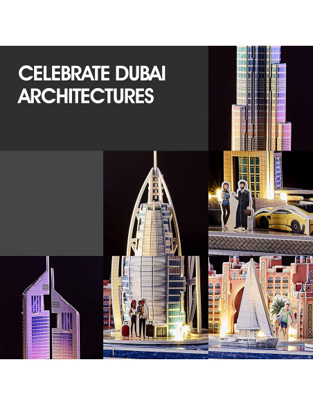 PUZZLE 3D LED DUBAI 182 PIESE,CUL523h