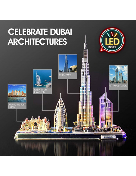 PUZZLE 3D LED DUBAI 182 PIESE,CUL523h