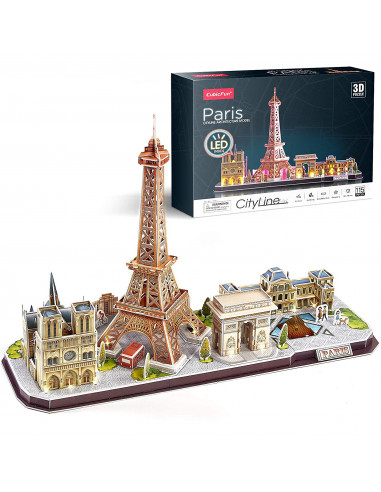 PUZZLE 3D LED PARIS 115 PIESE,CUL525h