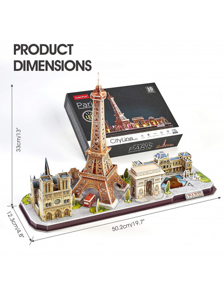 PUZZLE 3D LED PARIS 115 PIESE,CUL525h