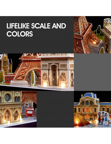 PUZZLE 3D LED PARIS 115 PIESE,CUL525h