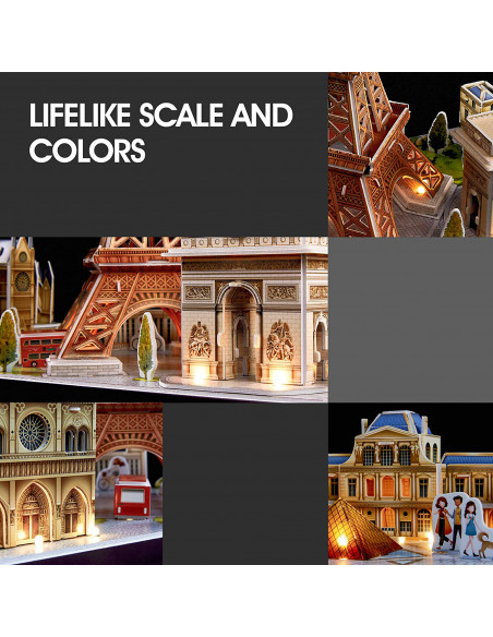 PUZZLE 3D LED PARIS 115 PIESE,CUL525h