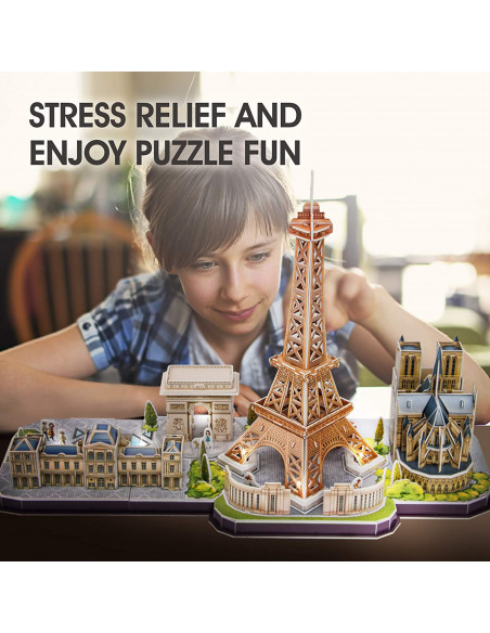 PUZZLE 3D LED PARIS 115 PIESE,CUL525h