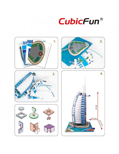 PUZZLE 3D BURJ AL ARAB (NIVEL COMPLEX 101 PIESE),CUMC101h
