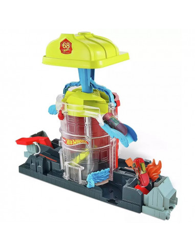 Pista de masini Hot Wheels by Mattel City Fire House Rescue cu