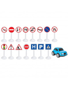 Set Pilsan Jucarie indicatoare rutiere Mini Traffic Signs cu