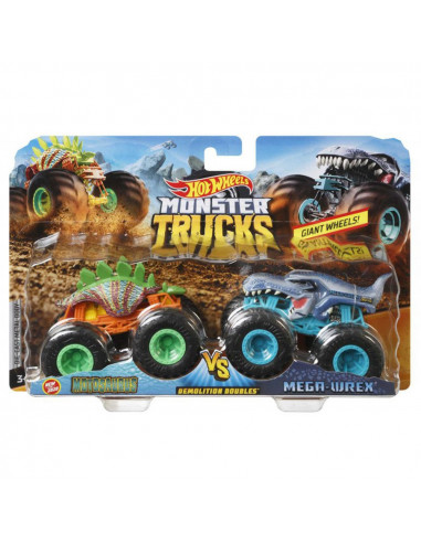 Set Hot Wheels by Mattel Monster Trucks Motosaurus vs Mega