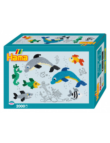 Margele de calcat HAMA MIDI DELFINUL - 2000 margele + 1