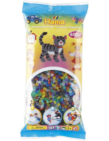 Margele de calcat HAMA MIDI mix 6 culori transparente,Ha205-53