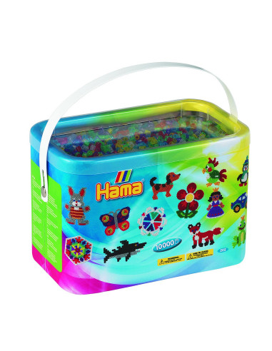 Margele de calcat HAMA MIDI mix 6 culori transparente cu