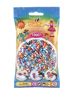 Margele de calcat HAMA MIDI mix 6 culori cu dungi,Ha207-90