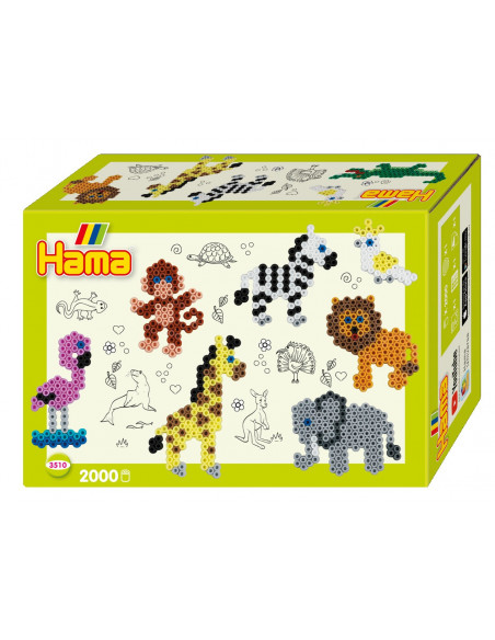 Margele de calcat HAMA MIDI Animale din Zoo - 2000 margele + 1