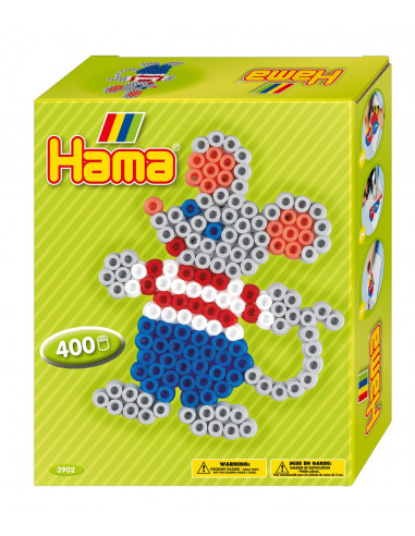 Set de 400 buc. margele de calcat HAMA Midi in cutie cadou cu o