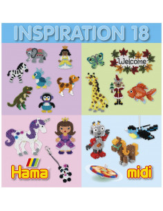 Carte cu modele colorate HAMA MIDI, INSPIRATII 18,Ha399-18
