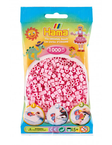 Margele de calcat HAMA MIDI Roz Pastel 1000 buc in