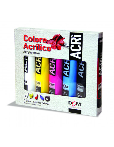 Set de vopsea acrilica in 5 culori in tuburi de 100