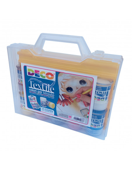 Set de 10 flacoane cu vopsea pentru material textil,CWR1633