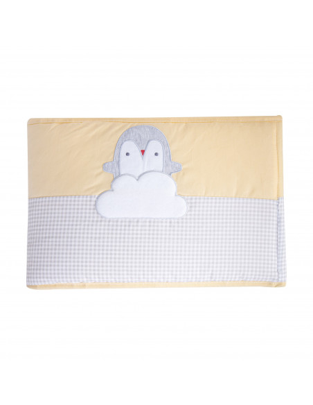 Aparatoare laterala mini-patut 90x40 cm, Pinguin, Gri - Galben