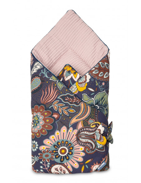 Paturica nou-nascut Sensillo Wafel Wrap Boho Roz 75x75