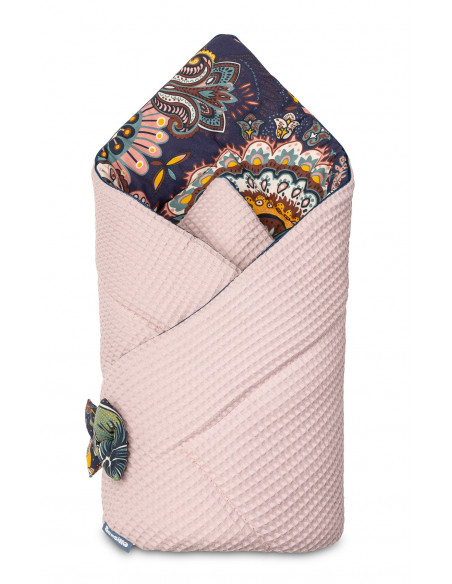 Paturica nou-nascut Sensillo Wafel Wrap Boho Roz 75x75