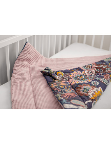 Paturica nou-nascut Sensillo Wafel Wrap Boho Roz 75x75