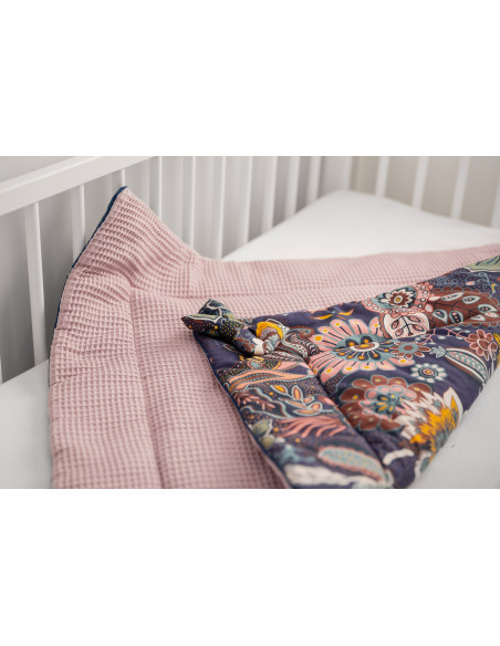Paturica nou-nascut Sensillo Wafel Wrap Boho Roz 75x75