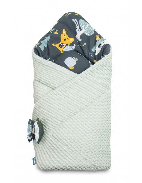 Paturica nou-nascut Sensillo Wafel Wrap Poiana Menta 75x75