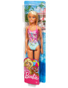 Papusa Barbie Blonda Cu Costum De Baie In Doua