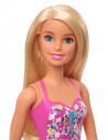 Papusa Barbie Blonda Cu Costum De Baie In Doua