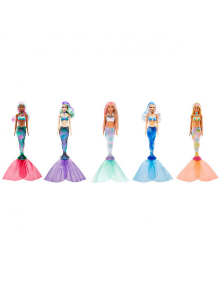 Papusa Barbie Descopera Culoarea Color Reveal Sirenele,MTGTP43