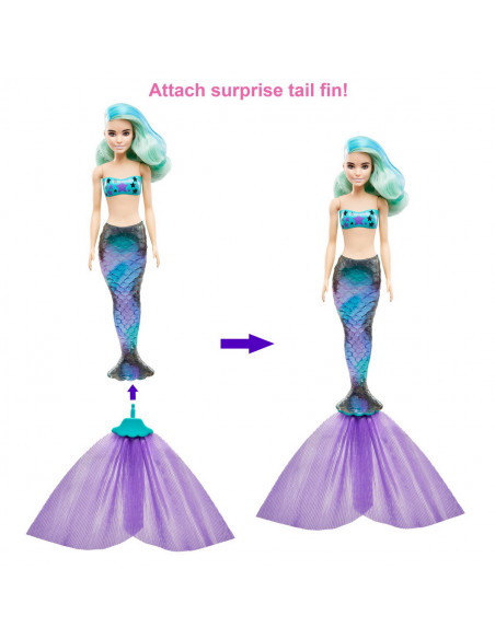 Papusa Barbie Descopera Culoarea Color Reveal Sirenele,MTGTP43