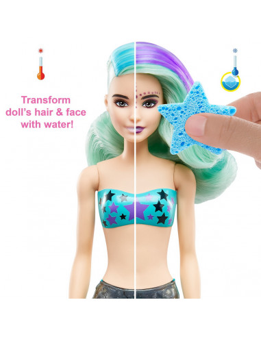 Papusa Barbie Descopera Culoarea Color Reveal Sirenele,MTGTP43