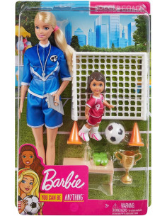 Barbie Papusa Cariere Set Sport Antrenor De Fotbal Blonda