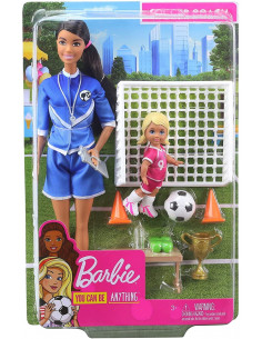 Barbie Papusa Cariere Set Sport Antrenor De Fotbal Bruneta