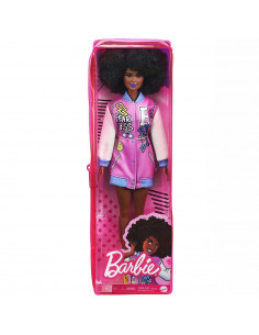 Papusa Barbie Fashionista Cu Parul Afro Si Jacheta