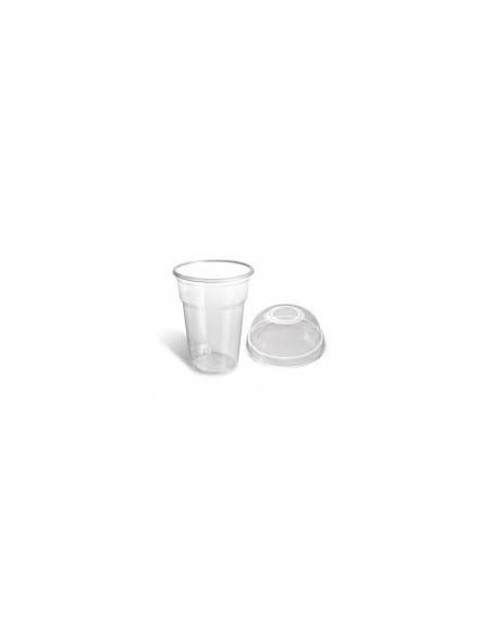 Set Pahare frappe PET cu capac, 300 ml, 100
