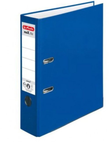 SET-8040,Biblioraft Herlitz Plastifiat, 7.5 cm, Albastru set 20 buc/cutie